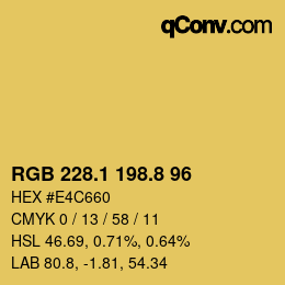 カラーコード: RGB 228.1 198.8 96 | qconv.com