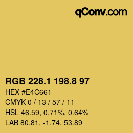 カラーコード: RGB 228.1 198.8 97 | qconv.com