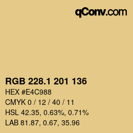 カラーコード: RGB 228.1 201 136 | qconv.com