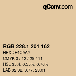 カラーコード: RGB 228.1 201 162 | qconv.com