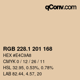 Color code: RGB 228.1 201 168 | qconv.com