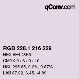 カラーコード: RGB 228.1 216 229 | qconv.com