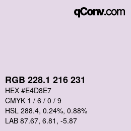 カラーコード: RGB 228.1 216 231 | qconv.com
