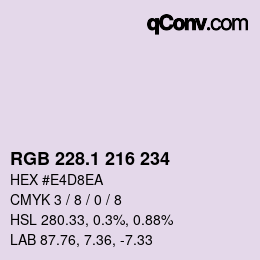 カラーコード: RGB 228.1 216 234 | qconv.com