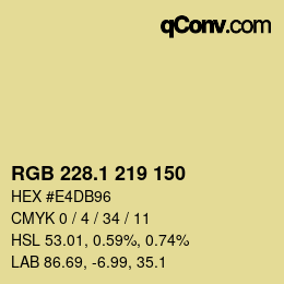カラーコード: RGB 228.1 219 150 | qconv.com