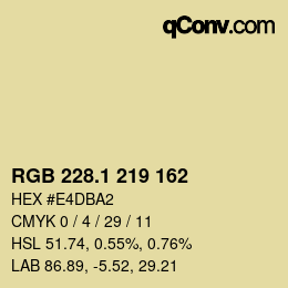 カラーコード: RGB 228.1 219 162 | qconv.com