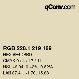 カラーコード: RGB 228.1 219 189 | qconv.com