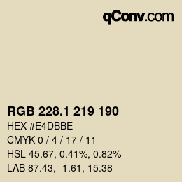 カラーコード: RGB 228.1 219 190 | qconv.com