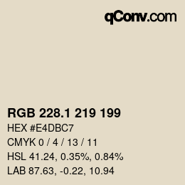 カラーコード: RGB 228.1 219 199 | qconv.com