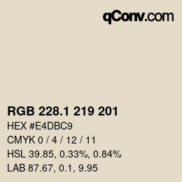 Code couleur: RGB 228.1 219 201 | qconv.com