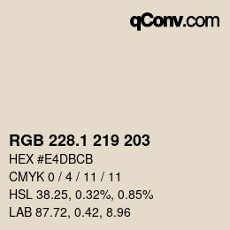 カラーコード: RGB 228.1 219 203 | qconv.com