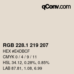 カラーコード: RGB 228.1 219 207 | qconv.com
