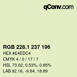 Color code: RGB 228.1 237 196 | qconv.com
