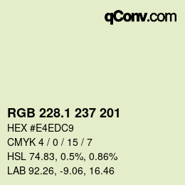 Color code: RGB 228.1 237 201 | qconv.com