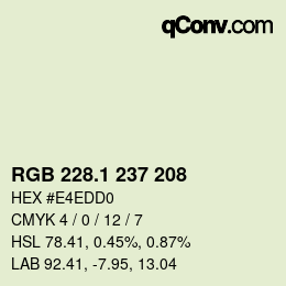 カラーコード: RGB 228.1 237 208 | qconv.com