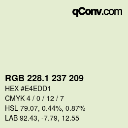 カラーコード: RGB 228.1 237 209 | qconv.com