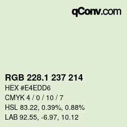 カラーコード: RGB 228.1 237 214 | qconv.com