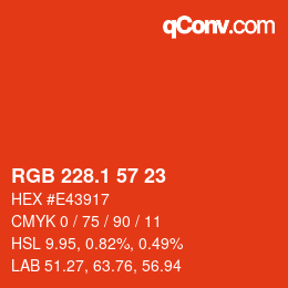 カラーコード: RGB 228.1 57 23 | qconv.com