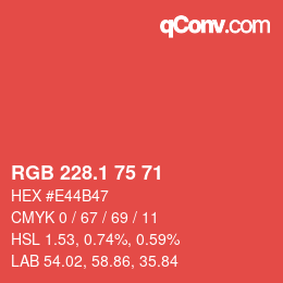 カラーコード: RGB 228.1 75 71 | qconv.com