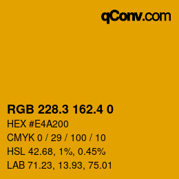 カラーコード: RGB 228.3 162.4 0 | qconv.com