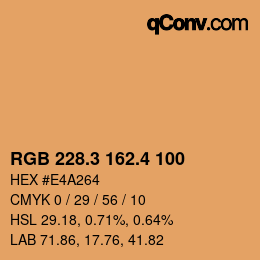 カラーコード: RGB 228.3 162.4 100 | qconv.com