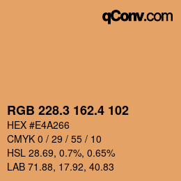 カラーコード: RGB 228.3 162.4 102 | qconv.com