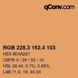 カラーコード: RGB 228.3 162.4 103 | qconv.com