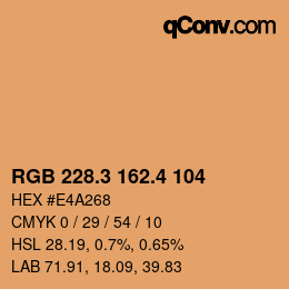 カラーコード: RGB 228.3 162.4 104 | qconv.com