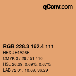 カラーコード: RGB 228.3 162.4 111 | qconv.com