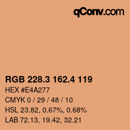 カラーコード: RGB 228.3 162.4 119 | qconv.com