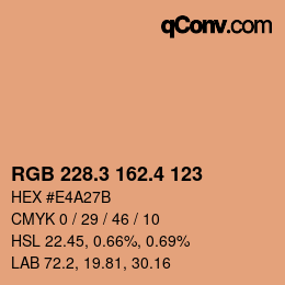 カラーコード: RGB 228.3 162.4 123 | qconv.com