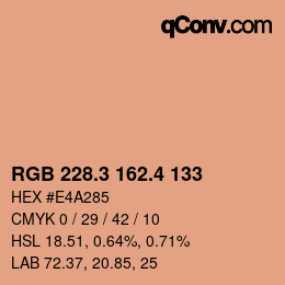 カラーコード: RGB 228.3 162.4 133 | qconv.com