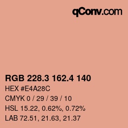 カラーコード: RGB 228.3 162.4 140 | qconv.com