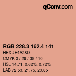 カラーコード: RGB 228.3 162.4 141 | qconv.com