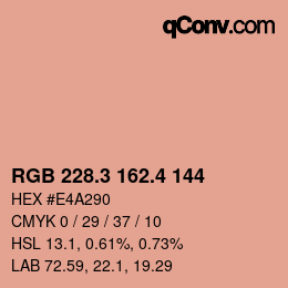 カラーコード: RGB 228.3 162.4 144 | qconv.com