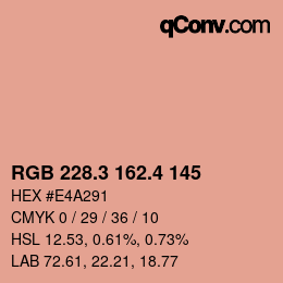 カラーコード: RGB 228.3 162.4 145 | qconv.com