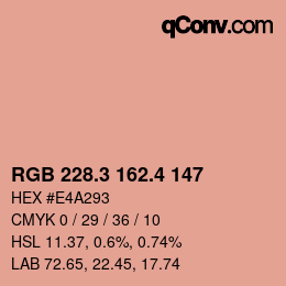 カラーコード: RGB 228.3 162.4 147 | qconv.com