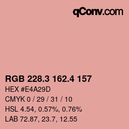 カラーコード: RGB 228.3 162.4 157 | qconv.com