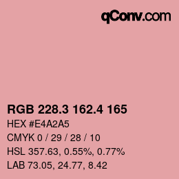 カラーコード: RGB 228.3 162.4 165 | qconv.com
