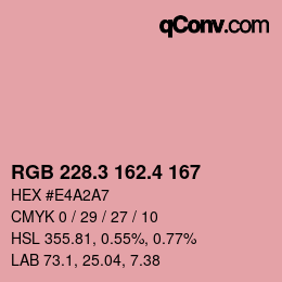 カラーコード: RGB 228.3 162.4 167 | qconv.com