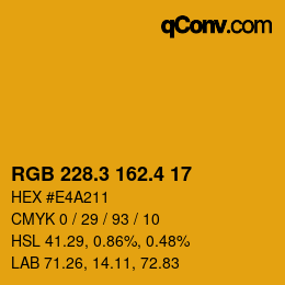 カラーコード: RGB 228.3 162.4 17 | qconv.com