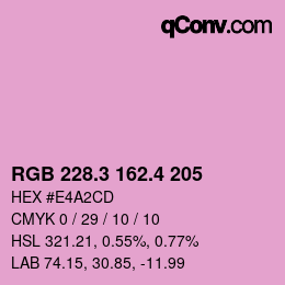 カラーコード: RGB 228.3 162.4 205 | qconv.com