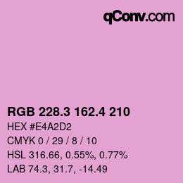 カラーコード: RGB 228.3 162.4 210 | qconv.com