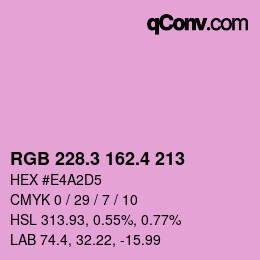 カラーコード: RGB 228.3 162.4 213 | qconv.com