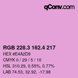 カラーコード: RGB 228.3 162.4 217 | qconv.com