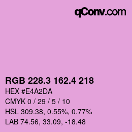カラーコード: RGB 228.3 162.4 218 | qconv.com