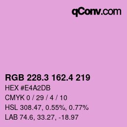カラーコード: RGB 228.3 162.4 219 | qconv.com
