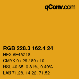 カラーコード: RGB 228.3 162.4 24 | qconv.com