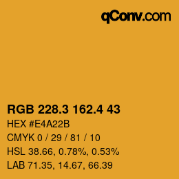 カラーコード: RGB 228.3 162.4 43 | qconv.com