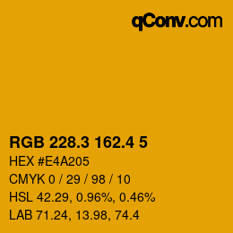カラーコード: RGB 228.3 162.4 5 | qconv.com